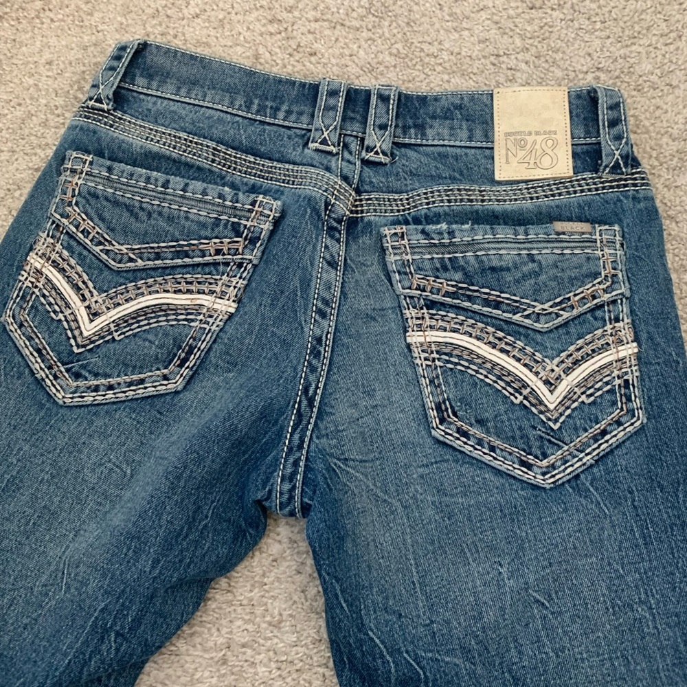 Buckle black vintage three boot stretch jean 28 x 30